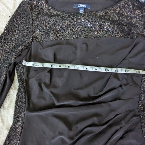 NWT Chaps Evening Dress with sequined arms - Picture 4 of 5